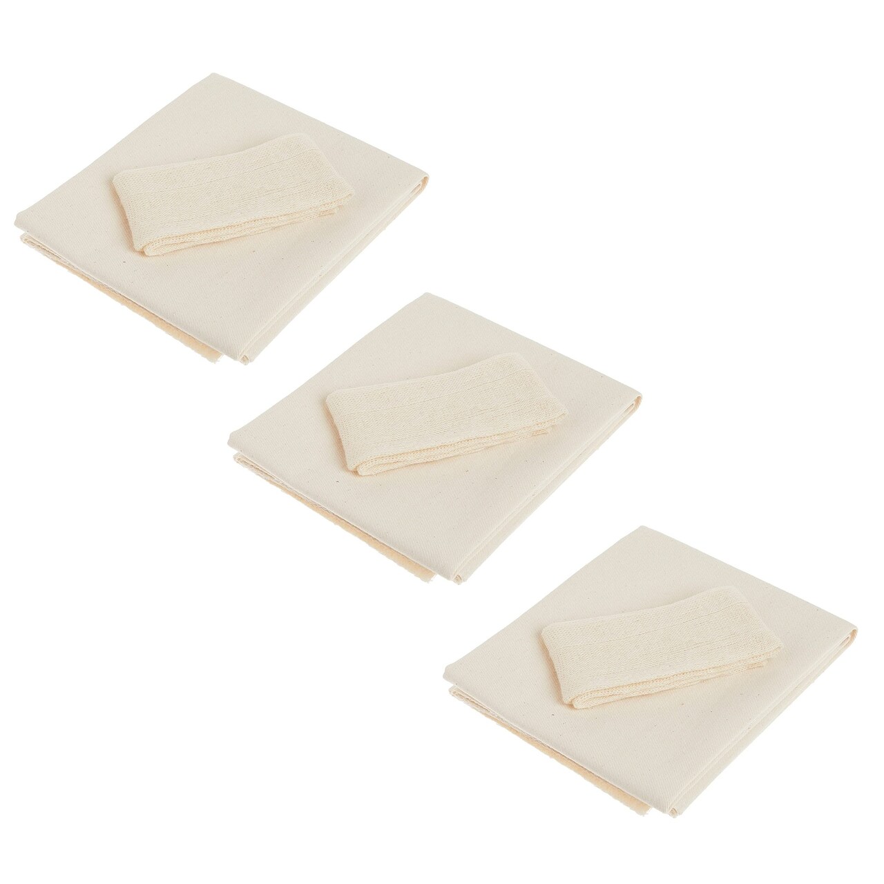 Regency 100% Cotton 20" x 24" Pastry Cloth & 15" Rolling Pin Cover Set for Dough